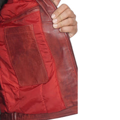 Men's Quilted Cafe Racer Leather Jacket