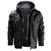 Edinburgh Men's Bomber Hooded Leather Jacket