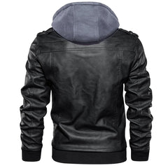 Edinburgh Men's Bomber Hooded Leather Jacket